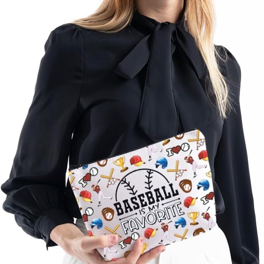 Baseball Gift Baseball Lover Gift Baseball Is My Therapy Makeup Bag Baseball Pla - Picture 3 of 7
